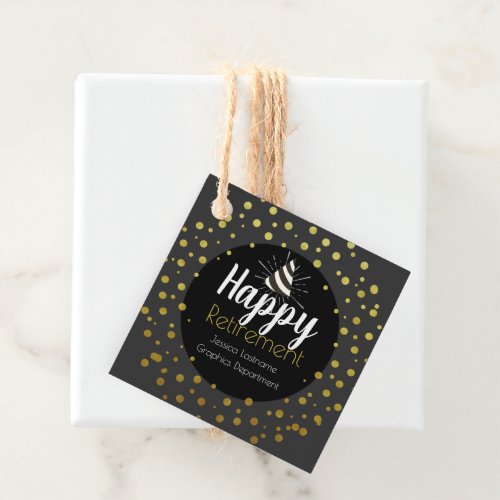 Happy Retirement Party Confetti Favor Tags