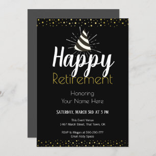 Happy Retirement Party Confetti Invitation