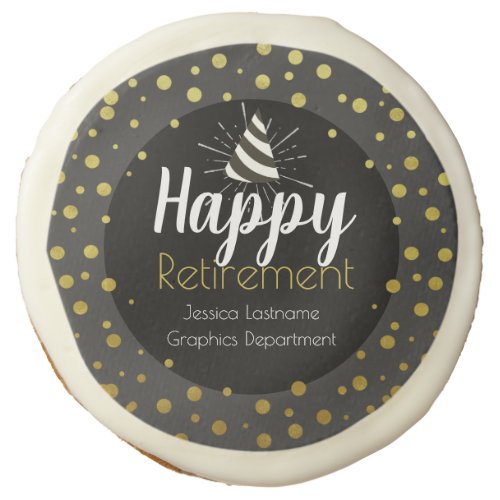 Happy Retirement Party Confetti Sugar Cookie