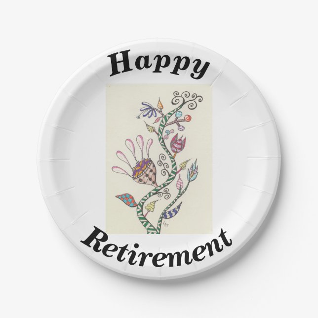 Happy Retirement Party Paper Plates (Front)