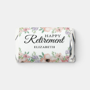 Happy Retirement Party Pastel Floral Hershey's Miniatures