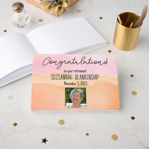 Happy Retirement Pastel Orange Watercolor Custom