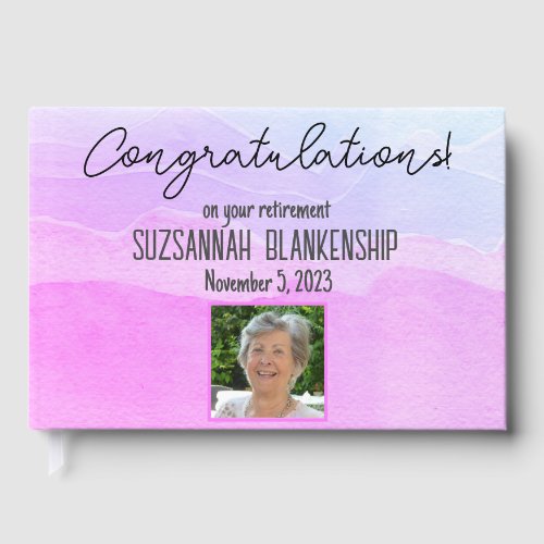 Happy Retirement Pastel Purple Watercolor Custom