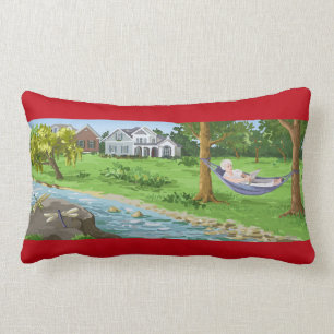 Happy Retirement Personalize (Lady in Hammock) Lumbar Pillow
