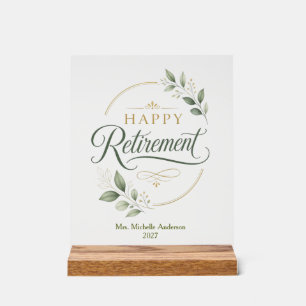 Happy Retirement Personalized Acrylic Sign