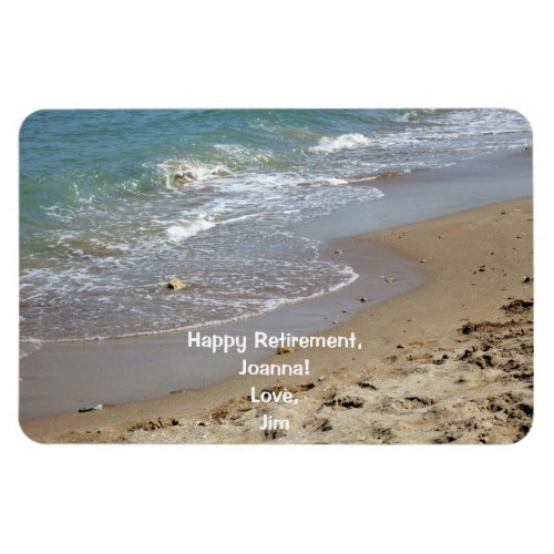 Happy Retirement Personalized Beach Water Magnet