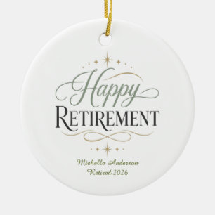 Happy Retirement Personalized Ceramic Ornament
