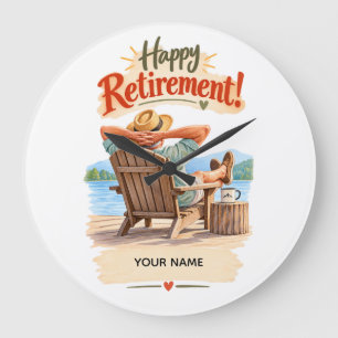 Happy Retirement Personalized Gift Large Clock