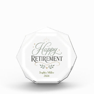Happy Retirement Personalized Name Acrylic Award