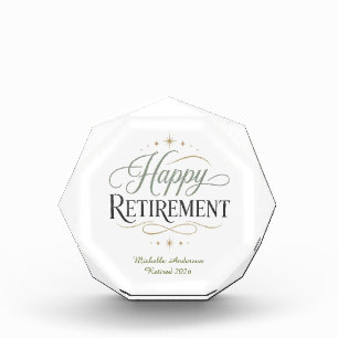 Happy Retirement Personalized Name Acrylic Award