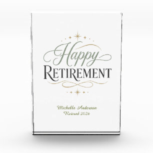 Happy Retirement Personalized Name Acrylic Award