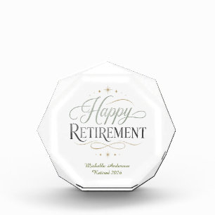 Happy Retirement Personalized Name Acrylic Award