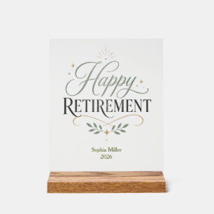 Happy Retirement Personalized Name Acrylic Sign
