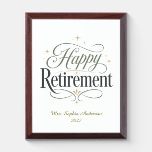 Happy Retirement Personalized Name Award Plaque