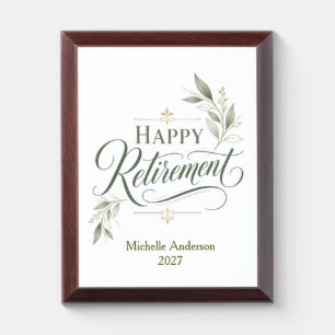 Happy Retirement Personalized Name Award Plaque