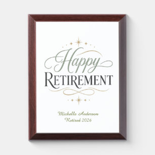 Happy Retirement Personalized Name Award Plaque