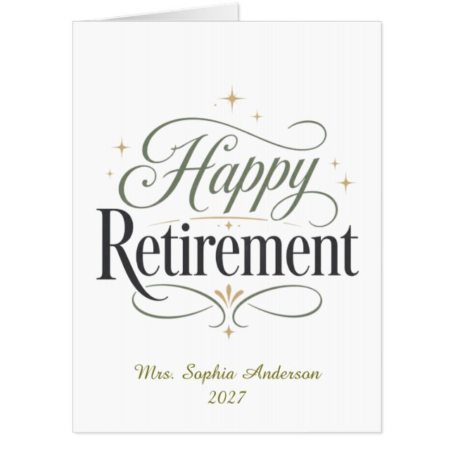 Happy Retirement Personalized Name Card (Front)