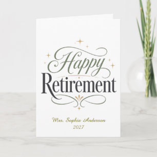 Happy Retirement Personalized Name Card
