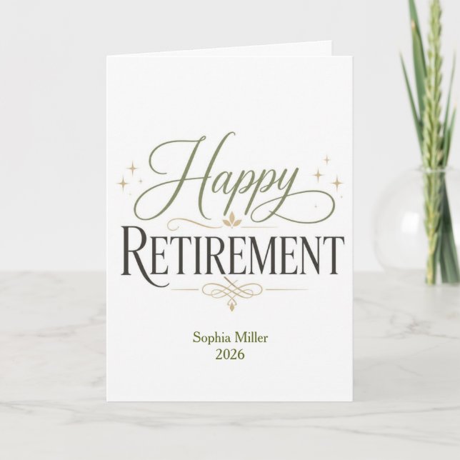 Happy Retirement Personalized Name Card (Front)