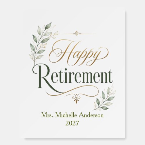 Happy Retirement Personalized Name Foam Board
