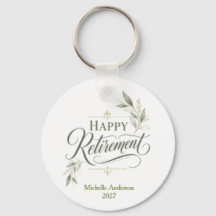 Happy Retirement Personalized Name Keychain