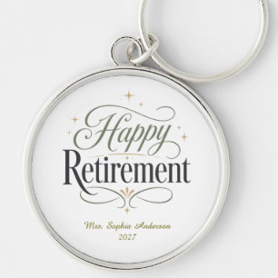 Happy Retirement Personalized Name Keychain