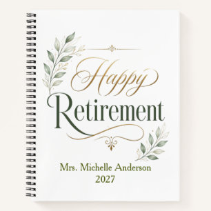 Happy Retirement Personalized Name Notebook
