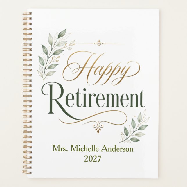 Happy Retirement Personalized Name Planner (Front)