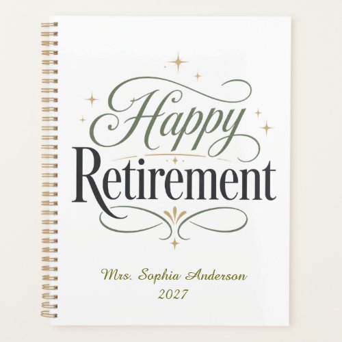 Happy Retirement Personalized Name Planner