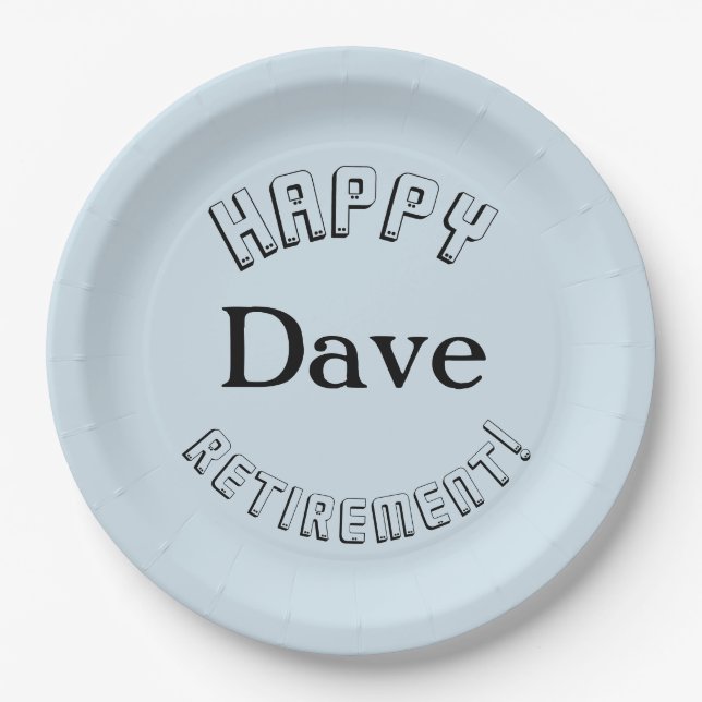 Happy Retirement Personalized Paper Plates (Front)