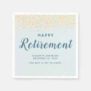 "Happy Retirement" Personalized Text Napkins
