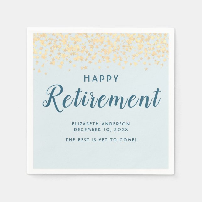 "Happy Retirement" Personalized Text Napkins (Front)