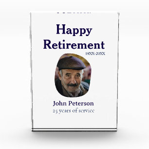 happy retirement photo 25 years service name acrylic award