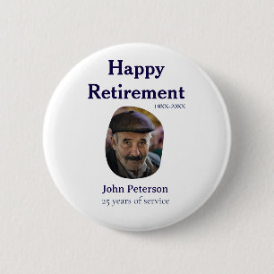 happy retirement photo 25 years service name button