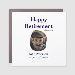 happy retirement photo 25 years service name car magnet