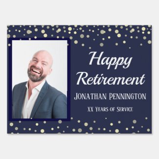 Happy Retirement Photo and Confetti Sign