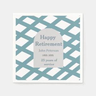 Happy retirement photo blue year years of service napkins