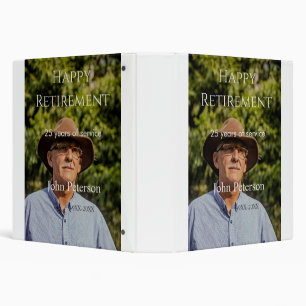 Happy retirement photo name year years of service  3 ring binder