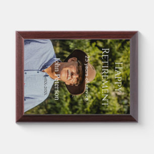 Happy retirement photo name year years of service award plaque
