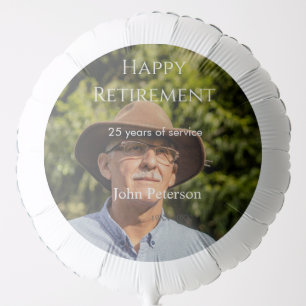 Happy retirement photo name year years of service balloon