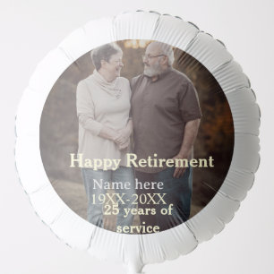 Happy retirement photo name year years of service balloon