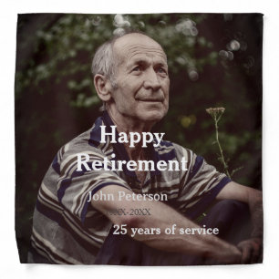 Happy retirement photo name year years of service  bandana