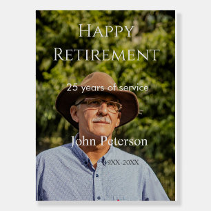 Happy retirement photo name year years of service  foam board