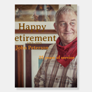 Happy retirement photo name year years of service foam board