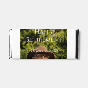 Happy retirement photo name year years of service  hershey bar favors