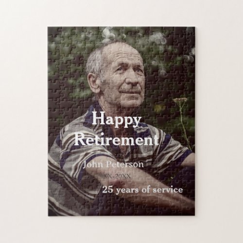 Happy retirement photo name year years of service  jigsaw puzzle