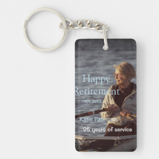 Happy retirement photo name year years of service keychain