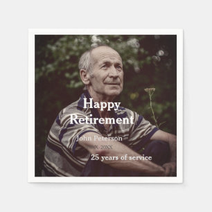 Happy retirement photo name year years of service napkins