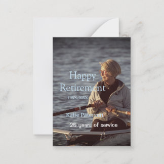 Happy retirement photo name year years of service note card