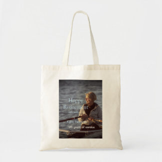 Happy retirement photo name year years of service tote bag